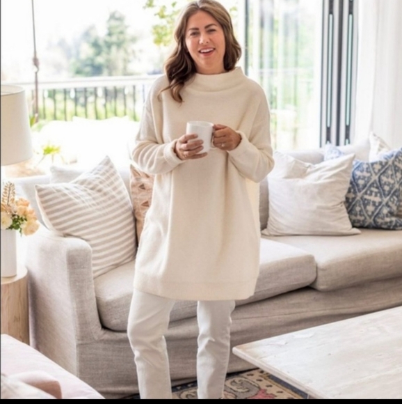 Ecru Tunic Sweater Xl 